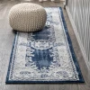 Jonathany Modern Persian MDP401A Ivory/Navy Area Rug 2 ft. 3 in. X 10 ft. Runner