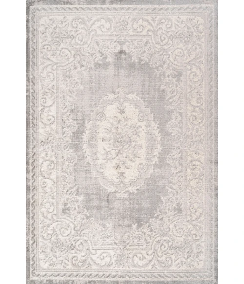 Rosalia Cottage Medallion Ivory/Gray 3 ft. x 5 ft. Area Rug