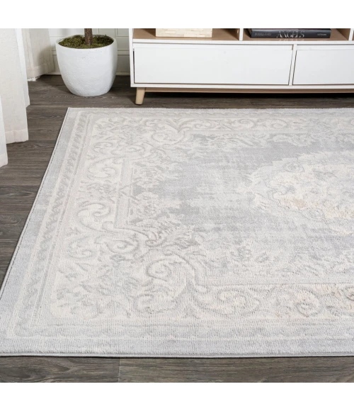 Rosalia Cottage Medallion Ivory/Gray 3 ft. x 5 ft. Area Rug