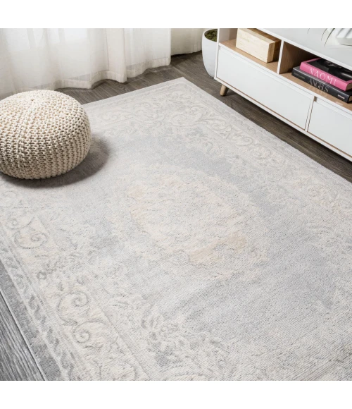 Rosalia Cottage Medallion Ivory/Gray 3 ft. x 5 ft. Area Rug