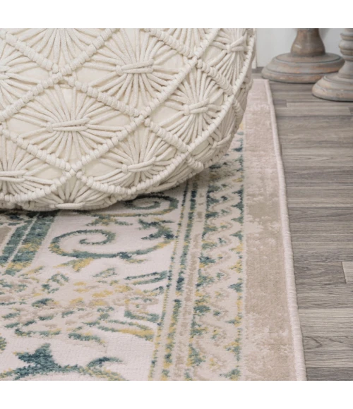 Rosalia Cottage Medallion Navy/Ivory 4 ft. x 6 ft. Area Rug