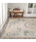Rosalia Cottage Medallion Navy/Ivory 4 ft. x 6 ft. Area Rug