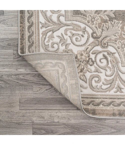 Rosalia Cottage Medallion Gray/Ivory 4 ft. x 6 ft. Area Rug