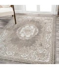 Rosalia Cottage Medallion Gray/Ivory 4 ft. x 6 ft. Area Rug
