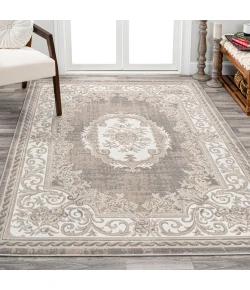 Jonathany Modern Persian MDP401D Gray/Ivory Area Rug 4 ft. 3 in. X 6 ft. Rectangle