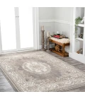 Rosalia Cottage Medallion Gray/Ivory 4 ft. x 6 ft. Area Rug