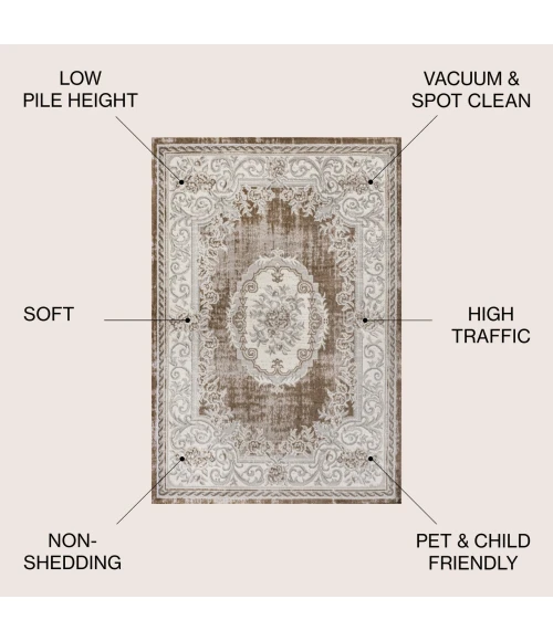 Jonathan Y MODERN PERSIAN Brown MDP401E 3ft. X 5ft. Rect. Rug