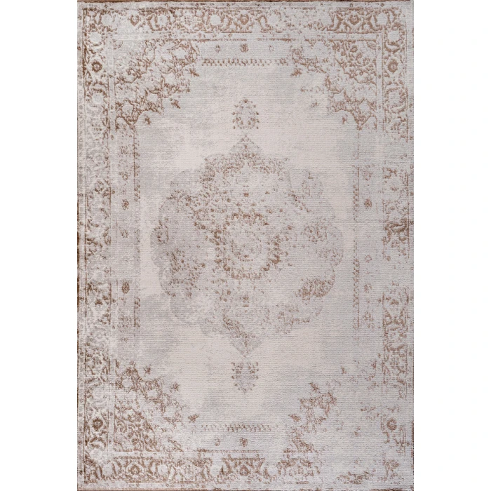 Rosalia Cottage Medallion Brown/Cream 3 ft. x 5 ft. Area Rug
