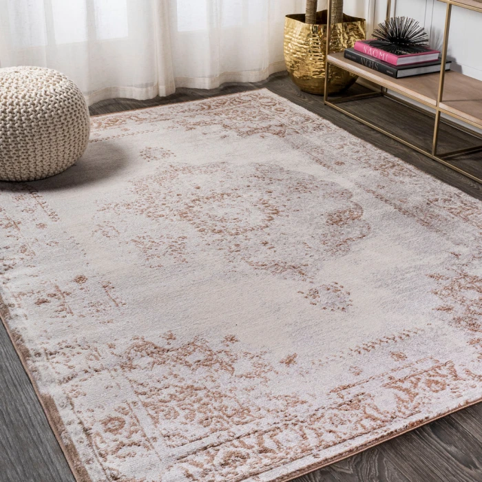 Rosalia Cottage Medallion Brown/Cream 3 ft. x 5 ft. Area Rug