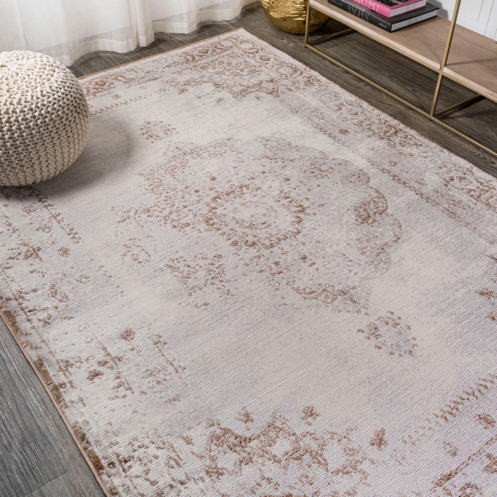 Rosalia Cottage Medallion Brown/Cream 3 ft. x 5 ft. Area Rug