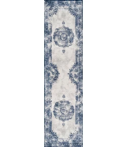 Jonathany Modern Persian MDP403A Dark blue/Ivory Area Rug 2 ft. 3 in. X 10 ft. Runner
