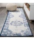 Rosalia Cottage Medallion Dark blue/Ivory 2 ft. x 10 ft. Runner Rug