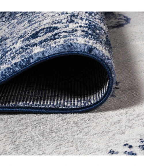 Rosalia Cottage Medallion Dark blue/Ivory 2 ft. x 10 ft. Runner Rug