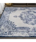 Rosalia Cottage Medallion Dark blue/Ivory 5 ft. x 8 ft. Area Rug
