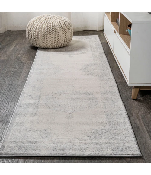 Rosalia Cottage Medallion Gray/Ivory 2 ft. x 8 ft. Runner Rug