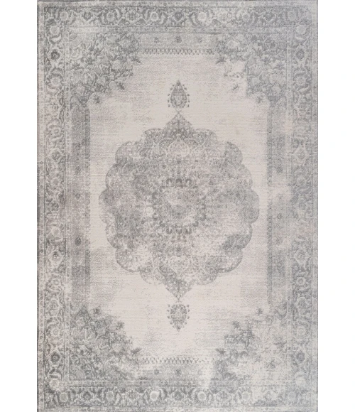 Rosalia Cottage Medallion Gray/Ivory 3 ft. x 5 ft. Area Rug