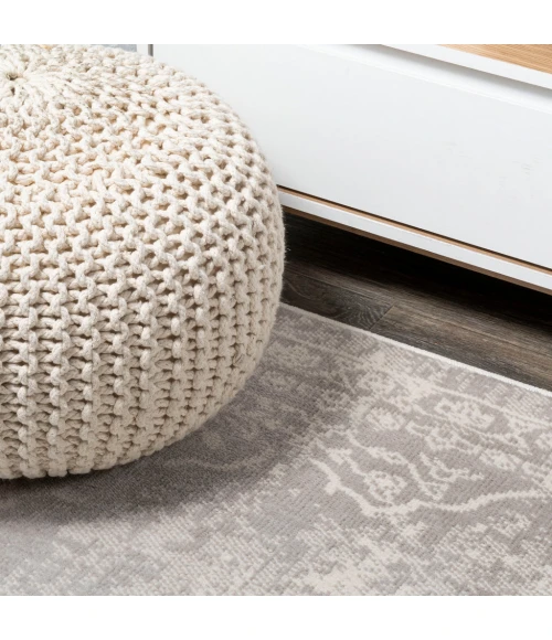 Rosalia Cottage Medallion Gray/Ivory 2 ft. x 8 ft. Runner Rug