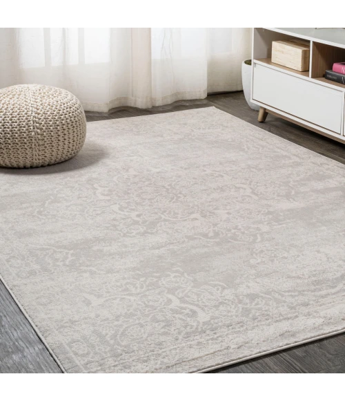 Rosalia Cottage Medallion Gray/Ivory 3 ft. x 5 ft. Area Rug