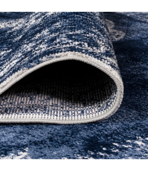 Rosalia Cottage Medallion Navy/Ivory 2 ft. x 10 ft. Runner Rug