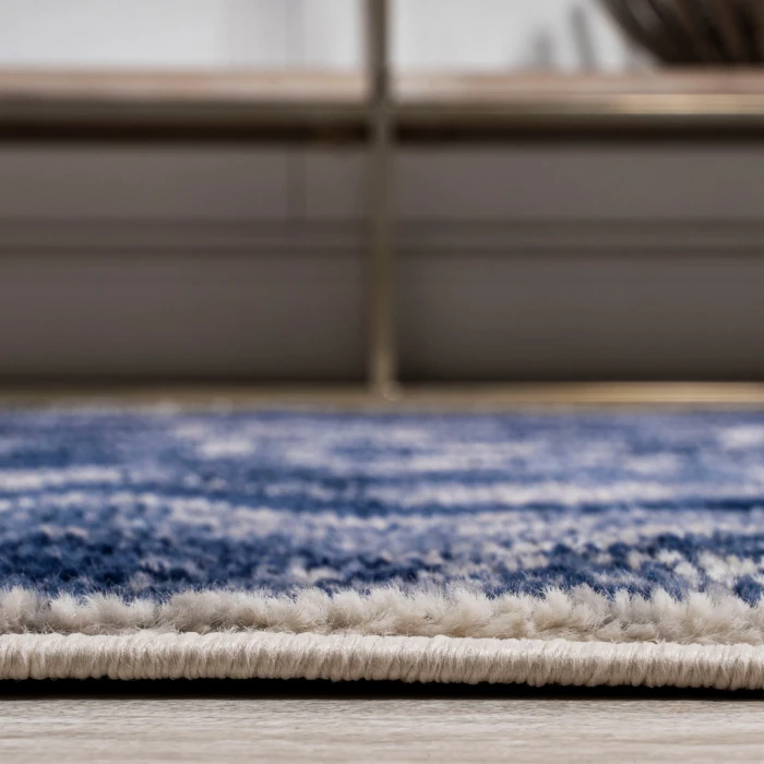 Rosalia Cottage Medallion Navy/Ivory 2 ft. x 10 ft. Runner Rug