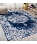Rosalia Cottage Medallion Navy/Ivory 5 ft. x 8 ft. Area Rug