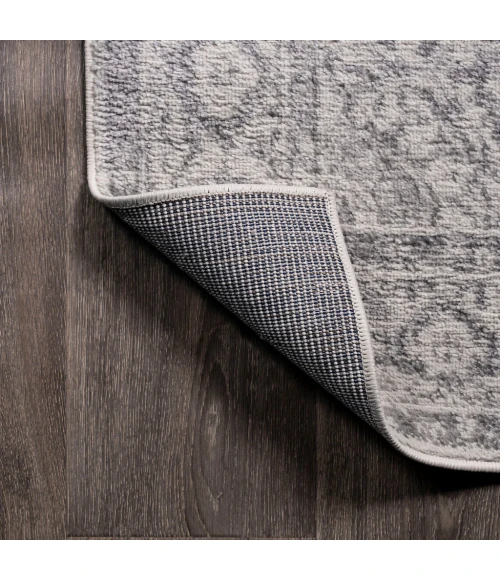 Rosalia Cottage Medallion Gray/Dark Gray 2 ft. x 10 ft. Runner Rug