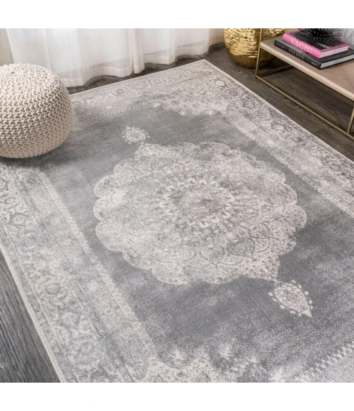 Rosalia Cottage Medallion Gray/Dark Gray 5 ft. x 8 ft. Area Rug