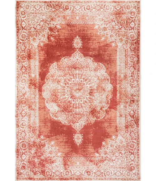 Rosalia Cottage Medallion Peach/Ivory 3 ft. x 5 ft. Area Rug
