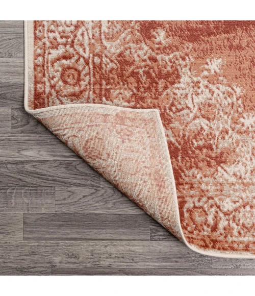 Rosalia Cottage Medallion Peach/Ivory 3 ft. x 5 ft. Area Rug