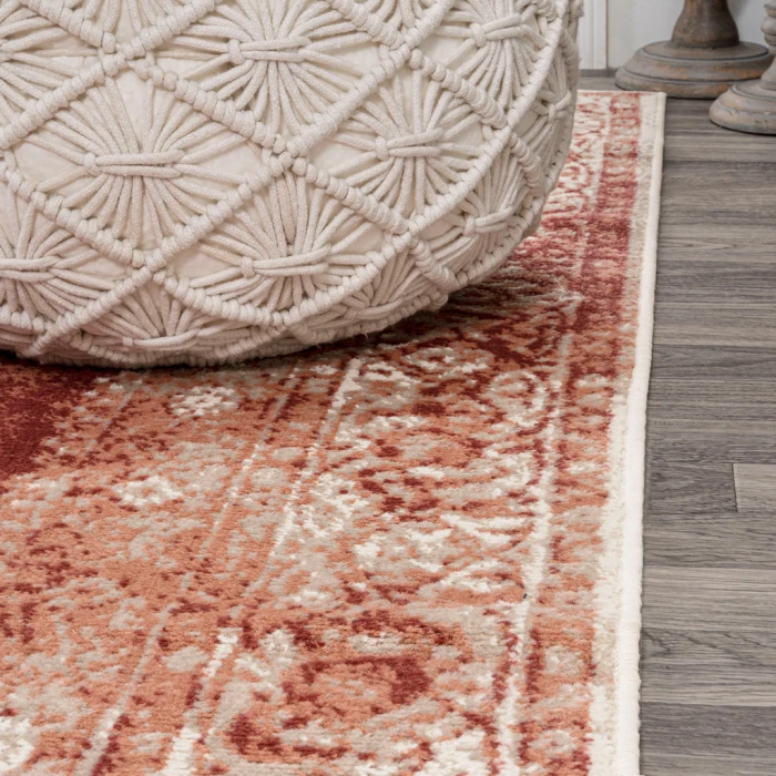 Rosalia Cottage Medallion Peach/Ivory 5 ft. x 8 ft. Area Rug