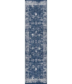 Jonathany Modern Persian MDP404A Navy Area Rug 2 ft. 3 in. X 10 ft. Runner