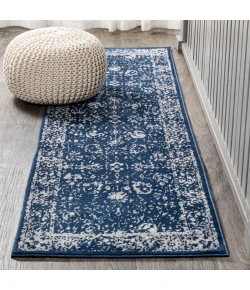 Jonathany Modern Persian MDP404A Navy Area Rug 2 ft. 3 in. X 10 ft. Runner
