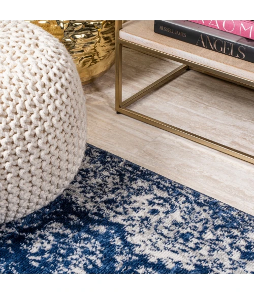 Soleiman Modern Persian Navy 2 ft. x 10 ft. Runner Rug