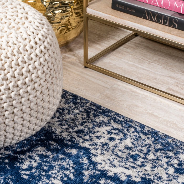 Soleiman Modern Persian Navy 2 ft. x 10 ft. Runner Rug