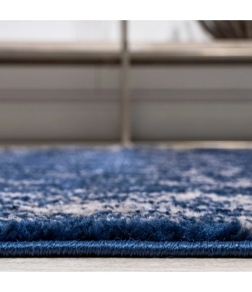 Soleiman Modern Persian Navy 2 ft. x 10 ft. Runner Rug