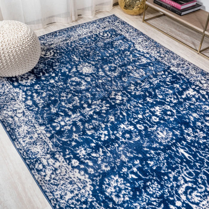 Soleiman Modern Persian Navy 5 ft. x 8 ft. Area Rug