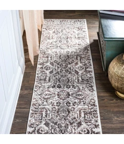 Jonathany Modern Persian MDP500A Brown/Ivory Area Rug 2 ft. X 10 ft. Runner