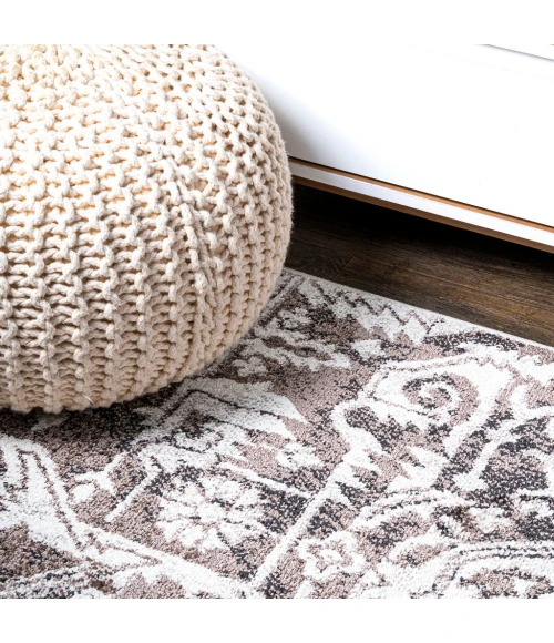 Scala Grand Medallion Ornate Brown/Ivory 8 ft. x 10 ft. Area Rug