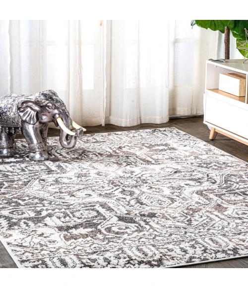 Scala Grand Medallion Ornate Brown/Ivory 8 ft. x 10 ft. Area Rug