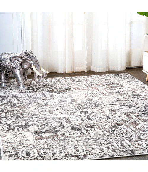 Scala Grand Medallion Ornate Brown/Ivory 8 ft. x 10 ft. Area Rug