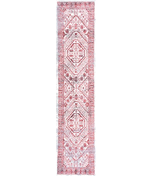 Boho Cottage Medallion Red/Ivory 2 ft. x 10 ft. Runner Rug