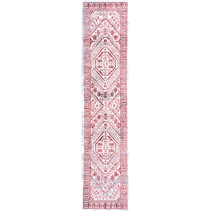 Boho Cottage Medallion Red/Ivory 2 ft. x 10 ft. Runner Rug