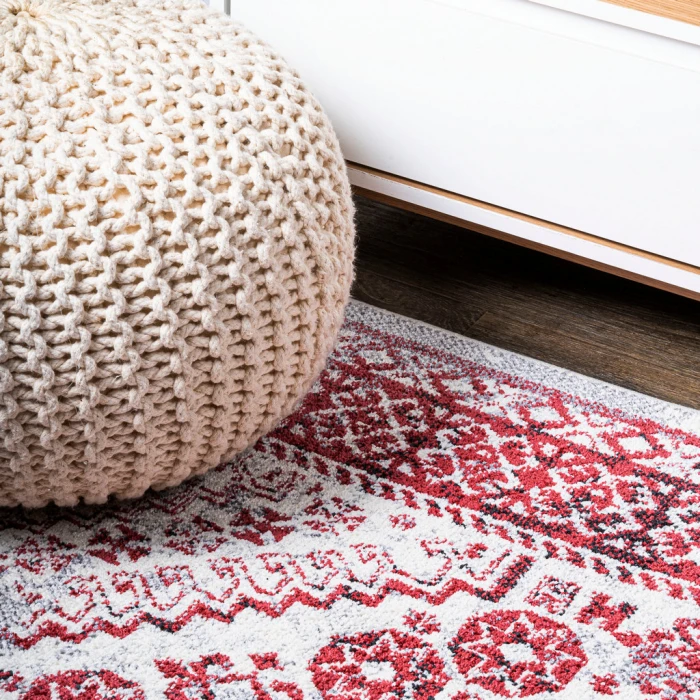 Boho Cottage Medallion Red/Ivory 2 ft. x 10 ft. Runner Rug
