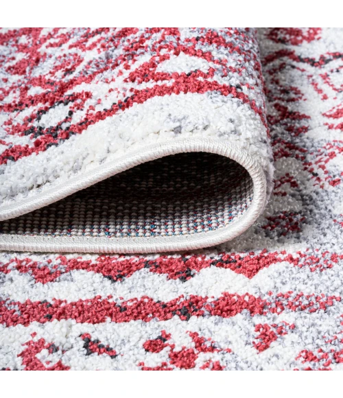 Boho Cottage Medallion Red/Ivory 3 ft. x 5 ft. Area Rug