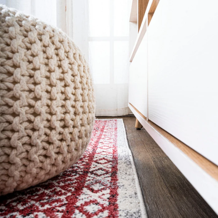 Boho Cottage Medallion Red/Ivory 2 ft. x 10 ft. Runner Rug