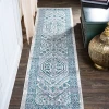 Jonathany Modern Persian MDP501C Blue/White Area Rug 2 ft. X 10 ft. Runner