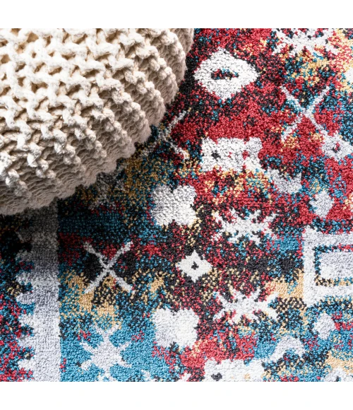 Dhiya Distressed Kilim Multi 2 ft. x 10 ft. Runner Rug