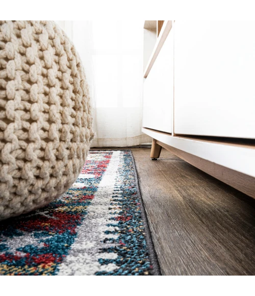 Dhiya Distressed Kilim Multi 2 ft. x 10 ft. Runner Rug