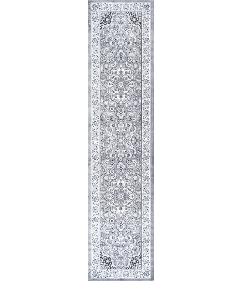 Palmette Modern Persian Floral Gray/Ivory 2 ft. x 8 ft. Runner Rug