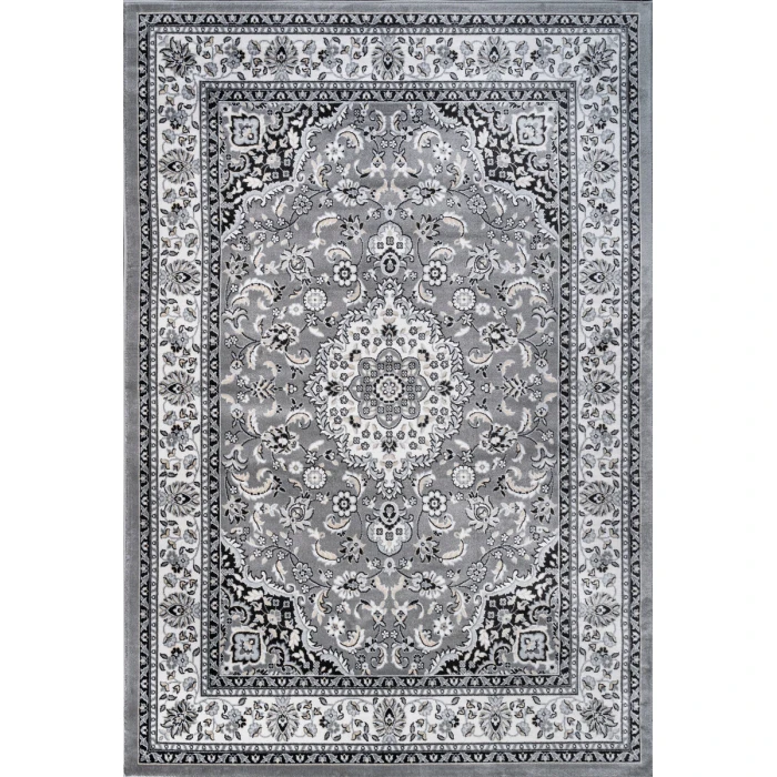 Palmette Modern Persian Floral Gray/Ivory 3 ft. x 5 ft. Area Rug